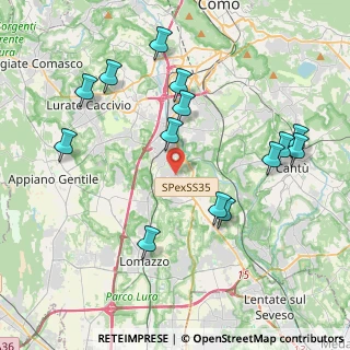 Mappa Via I Maggio, 22073 Fino Mornasco CO, Italia (4.37143)