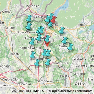 Mappa Via I Maggio, 22073 Fino Mornasco CO, Italia (6.7145)