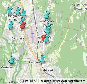 Mappa Via Alessandro Manzoni, 21040 Venegono Inferiore VA, Italia (2.25333)