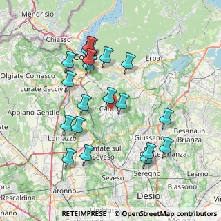 Mappa 22063 Cantù CO, Italia (7.6155)