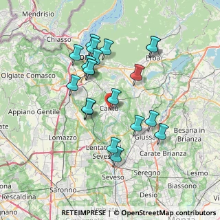 Mappa Via U. Da, 22063 Cantù CO, Italia (6.8845)