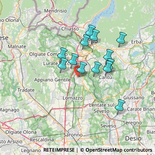 Mappa Via Monte S. Michele, 22073 Fino Mornasco CO, Italia (6.19385)