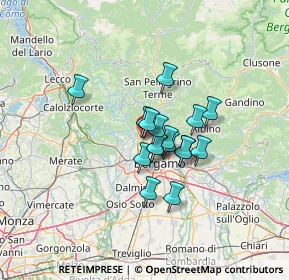 Mappa Via Valli, 24018 Villa d'Almè BG, Italia (8.55059)