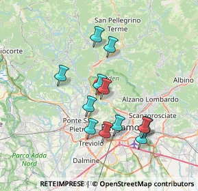 Mappa Via Valli, 24018 Villa d'Almè BG, Italia (6.34917)