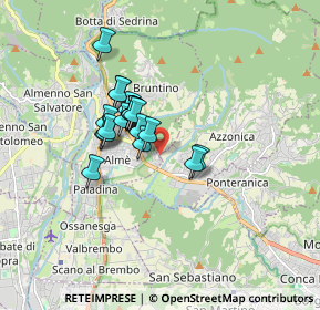 Mappa Via Valli, 24018 Villa d'Almè BG, Italia (1.2)