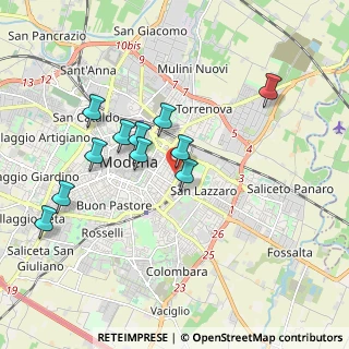 Mappa Via Angelo Catelani, 41121 Modena MO, Italia (1.75636)