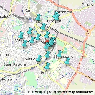Mappa Via Arsenio Crespellani, 41121 Modena MO, Italia (0.7365)