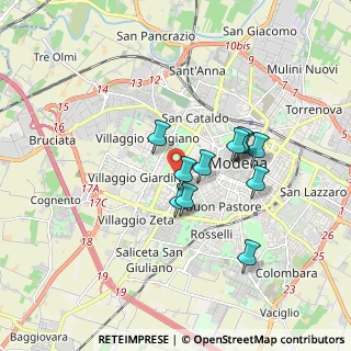 Mappa Via V. Padovani, 41124 Modena MO, Italia (1.38364)
