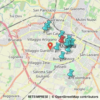 Mappa Via V. Padovani, 41124 Modena MO, Italia (1.49583)