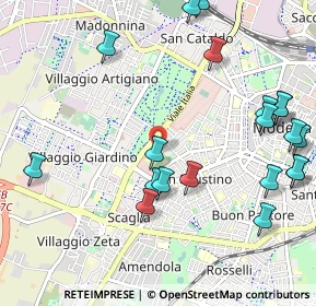 Mappa Via V. Padovani, 41124 Modena MO, Italia (1.298)