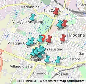 Mappa Via V. Padovani, 41124 Modena MO, Italia (0.8255)