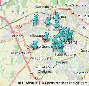 Mappa Via Talete di Mileto, 41126 Modena MO, Italia (1.4535)