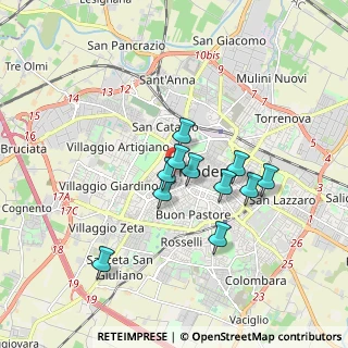 Mappa Via Beniamino Franklin, 41124 Modena MO, Italia (1.38727)