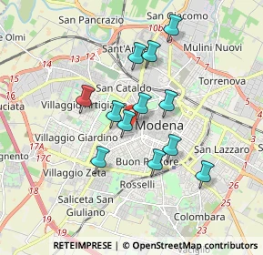 Mappa Via Beniamino Franklin, 41124 Modena MO, Italia (1.4825)