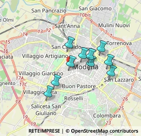 Mappa Via Beniamino Franklin, 41124 Modena MO, Italia (1.64182)