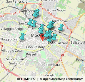 Mappa Via Valentino Contri, 41124 Modena MO, Italia (1.22333)