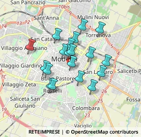 Mappa Via Valentino Contri, 41124 Modena MO, Italia (1.39947)