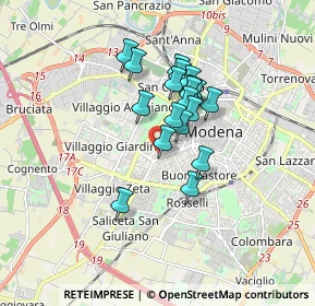 Mappa Via Jacopo Cavedone, 41124 Modena MO, Italia (1.26105)