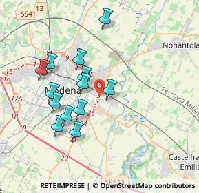 Mappa Via Paolo Bentivoglio, 41122 Modena MO, Italia (3.44385)