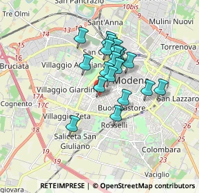 Mappa Via Pietro Giardini, 41124 Modena MO, Italia (1.299)