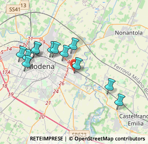 Mappa Via Inventori, 41122 Modena MO, Italia (3.78833)