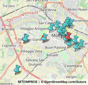 Mappa Via Giardini Pietro, 41124 Modena MO, Italia (2.129)