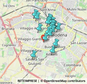 Mappa Via Giardini Pietro, 41124 Modena MO, Italia (1.31368)