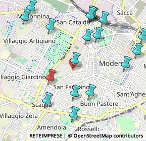 Mappa Via Benjamin Franklin, 41124 Modena MO, Italia (1.24737)