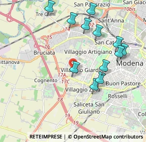 Mappa Via Aristotele, 41126 Modena MO, Italia (2.0975)