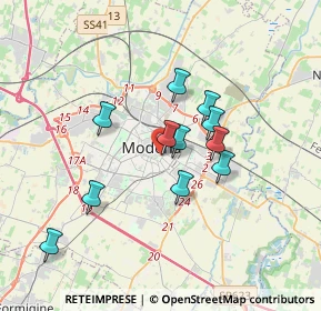 Mappa V.le Nicola Fabrizi, 41124 Modena MO, Italia (2.91)