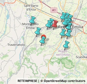 Mappa Via Martiri di Marzabotto, 42020 Quattro Castella RE, Italia (7.64529)