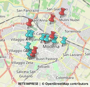 Mappa Via Lodovico Antonio Vincenzi, 41124 Modena MO, Italia (1.44867)