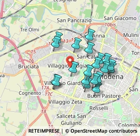 Mappa Via Cesare Della Chiesa, 41126 Modena MO, Italia (1.538)