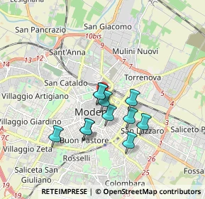 Mappa Corso Camillo Benso Conte di Cavour, 41121 Modena MO, Italia (1.38364)