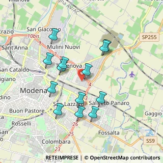 Mappa Via F. Malavolti, 41122 Modena MO, Italia (1.73692)
