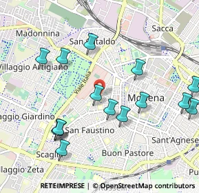 Mappa Via Tommaso Alva Edison, 41124 Modena MO, Italia (1.114)