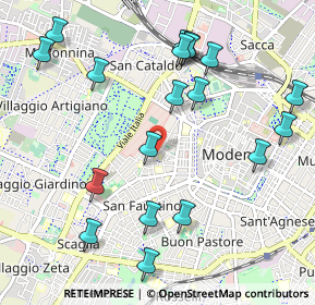 Mappa Via Tommaso Alva Edison, 41124 Modena MO, Italia (1.18579)