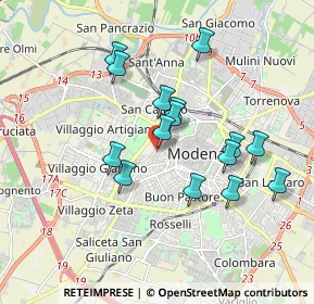 Mappa Via Francesco Nicoli, 41124 Modena MO, Italia (1.63067)