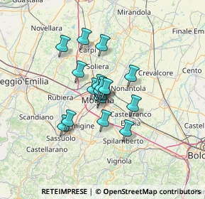 Mappa Via Gioacchino Rossini, 41122 Modena MO, Italia (8.73824)
