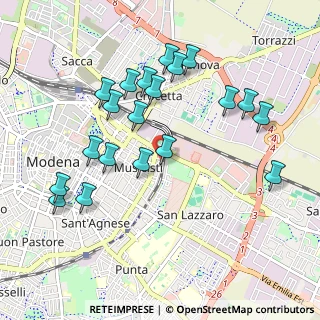 Mappa Via Gioacchino Rossini, 41122 Modena MO, Italia (1.02)