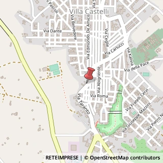 Mappa Via Taranto, 9, 72029 Villa Castelli, Brindisi (Puglia)