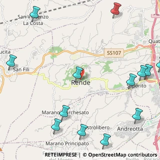 Mappa Via R. de Bartolo, 87036 Rende CS, Italia (3.56538)