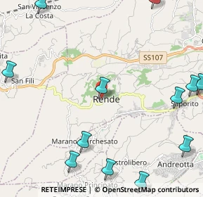 Mappa Via Bella Arintha, 87036 Rende CS, Italia (3.56923)