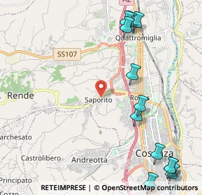 Mappa Via G. De Chirico VII Traversa Saporito di Rende, 87036 Quattromiglia CS, Italia (3.28308)