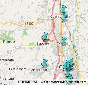 Mappa Via G. De Chirico VII Traversa Saporito di Rende, 87036 Quattromiglia CS, Italia (3.29429)