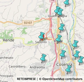 Mappa Via G. De Chirico VII Traversa Saporito di Rende, 87036 Quattromiglia CS, Italia (2.885)