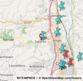 Mappa Via G. De Chirico VII Traversa Saporito di Rende, 87036 Quattromiglia CS, Italia (3.0475)