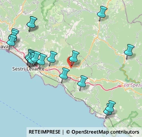 Mappa Via Fiume, 16030 Castiglione Chiavarese GE, Italia (9.8555)