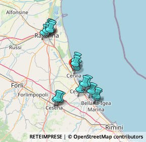 Mappa Via Ariosto, 48015 Cervia RA, Italia (13.64333)