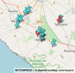 Mappa Via Giuseppe Verdi, 73059 Ugento LE, Italia (3.60538)